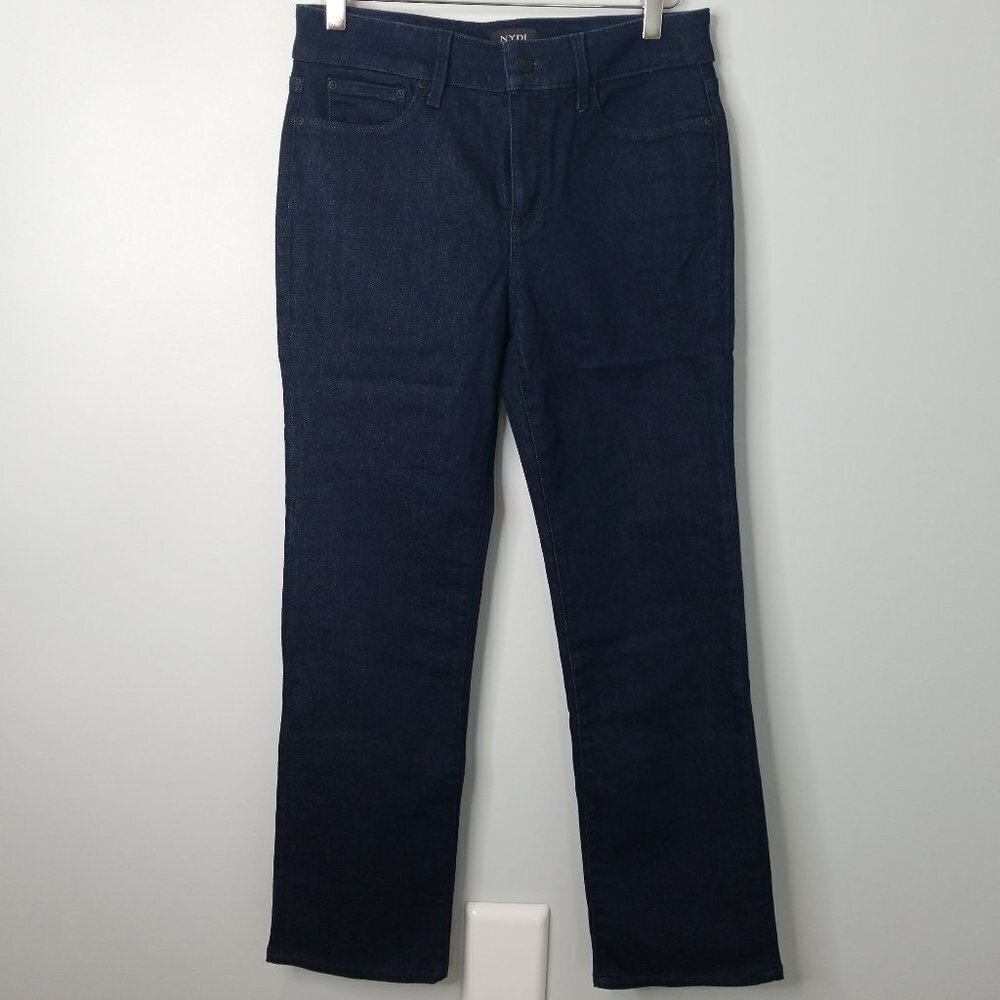 NYDJ Marilyn Straight Leg Jeans Dark Blue Size 8